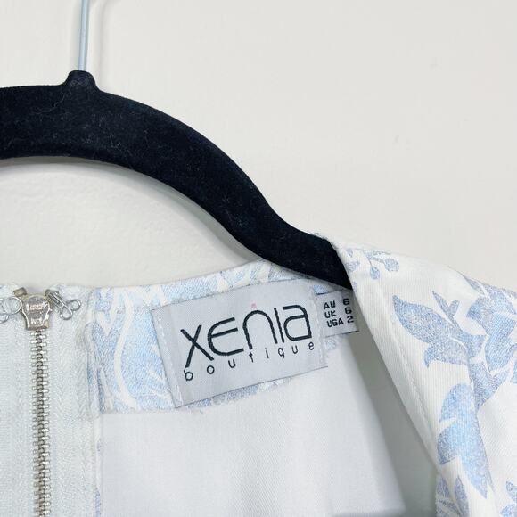 Xenia Shimmering Dress Metallic Jacquard Size 2 - Picture 8 of 10